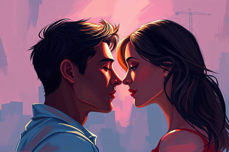 Silhouettes et symboles de dialogue pour illustrer la sexo et les relations